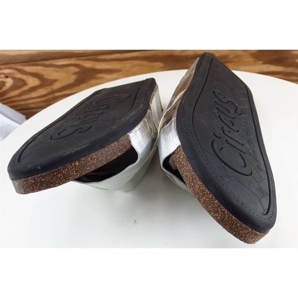 Circus Sam Edelman Sz 6 M Silver Slide Synthetic Women‎ Sandals Allison - Picture 7 of 7